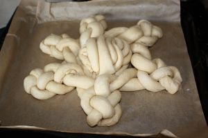 Dough star (pre-egg wash, seeds and final rising)