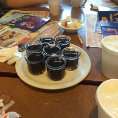 Denny's syrup plate. There were seven of us, to be fair.